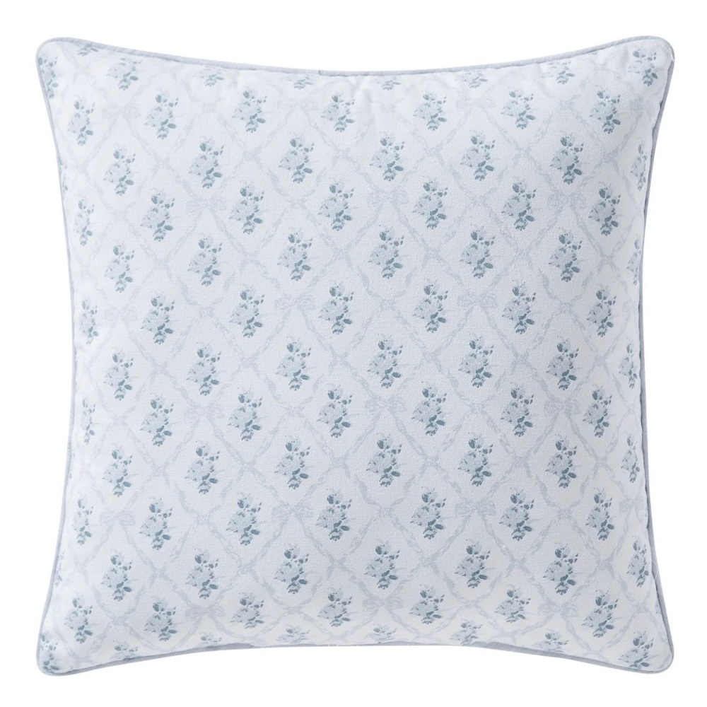 My Texas House Rebecca Blue Floral Reversible Cotton Decorative Pillows Set of 2 - Picture 11 of 15
